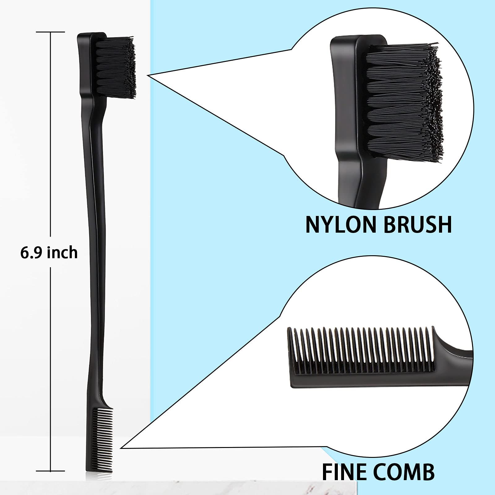 Teasing Comb for Women Black Hair(Black)