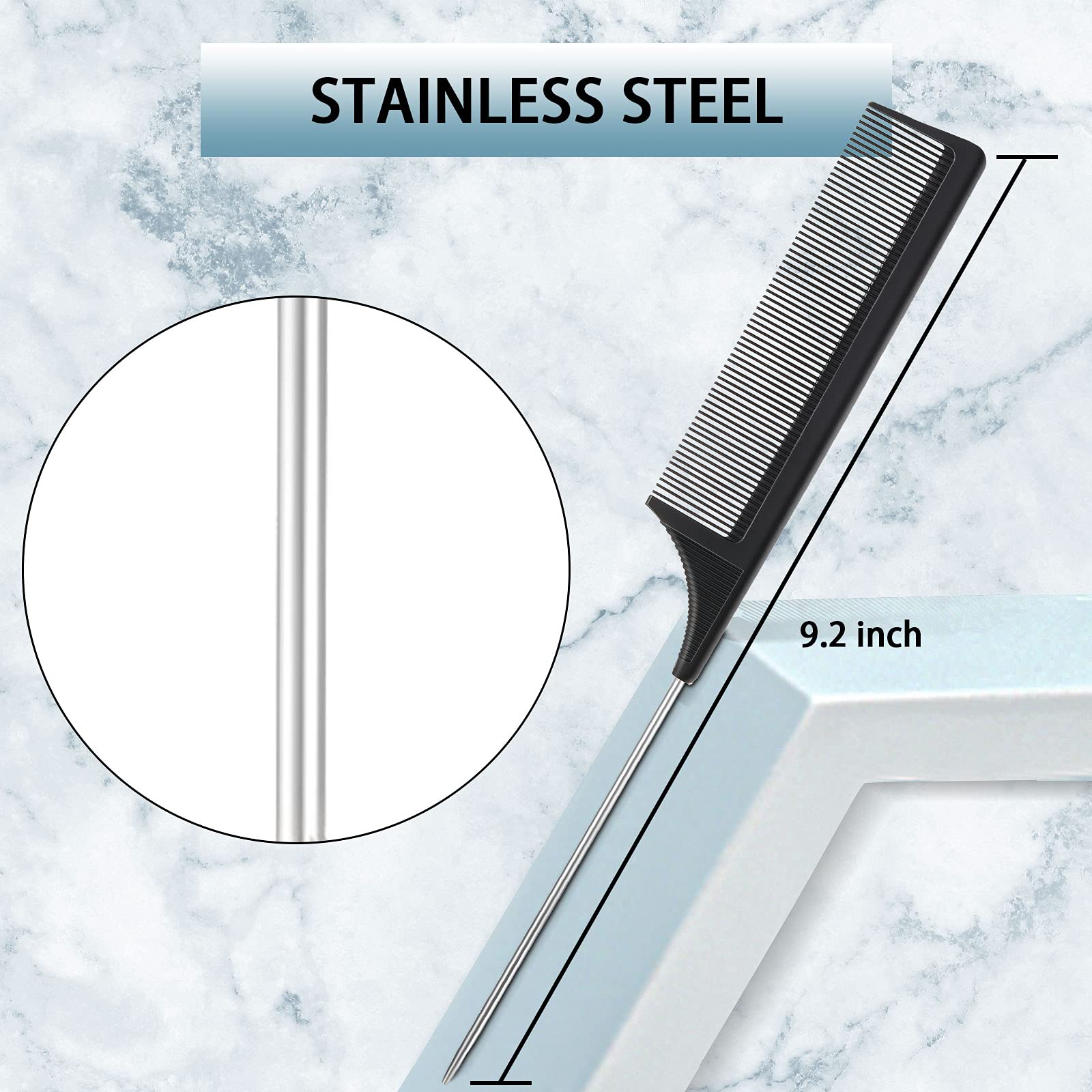 Teasing Comb for Women Black Hair(Black)