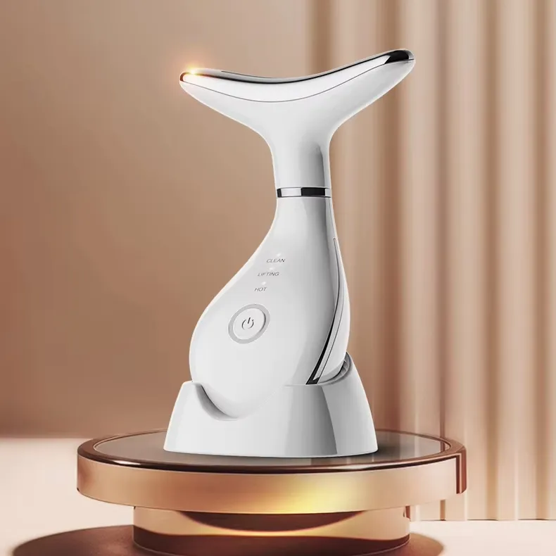 Face Massager Lift Device Electric: Facial Massager Lifting Machine Anti-Aging Neck Eye Device - 3 LED 42°C Heating EMS Microcurrent for Skin Firming - Neck Lifting Anti-Wrinkle Care Slimming Face