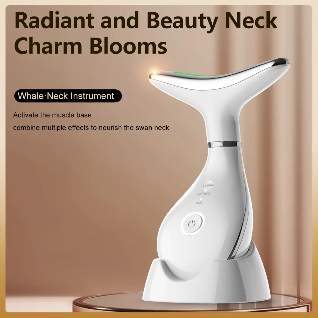 Face Massager Lift Device Electric: Facial Massager Lifting Machine Anti-Aging Neck Eye Device - 3 LED 42°C Heating EMS Microcurrent for Skin Firming - Neck Lifting Anti-Wrinkle Care Slimming Face