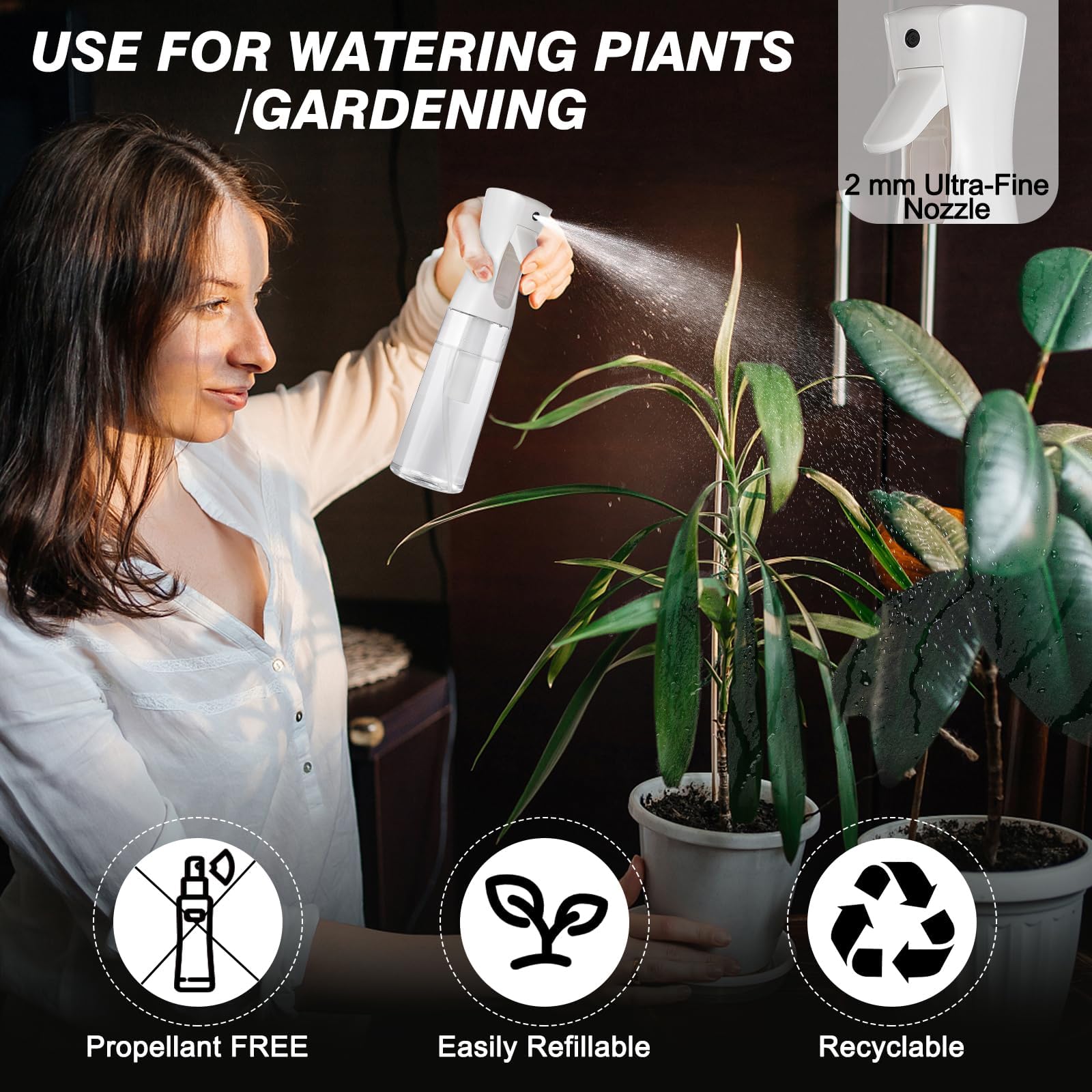 Ultra Fine Water Mister for Hairstyling ,Cleaning, Salons, Plants, Pet Care (10.1oz/300ml)